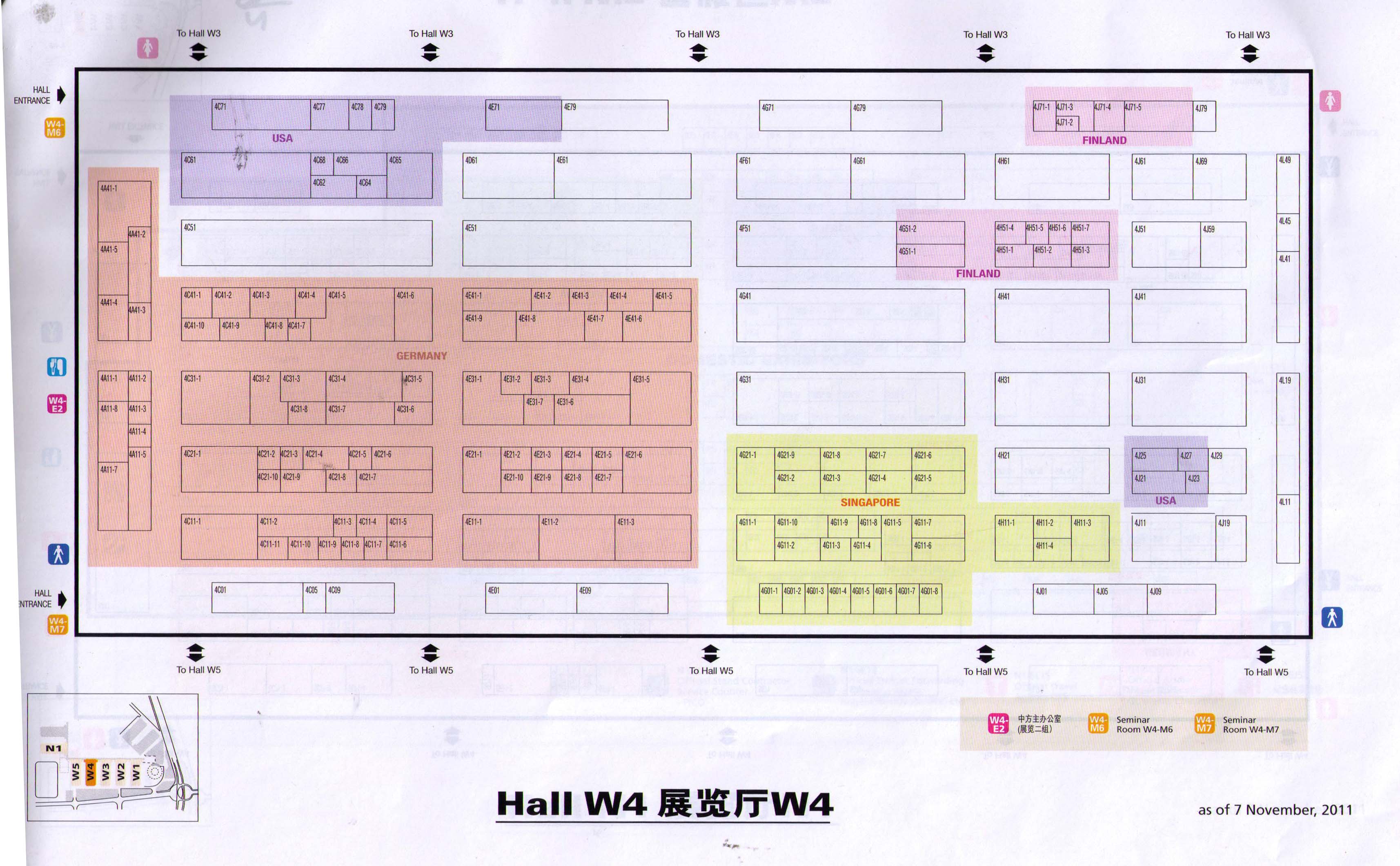 2011第16届中国国际海事技术学术会议和展览会（MARINTEC CHINA）的平面图