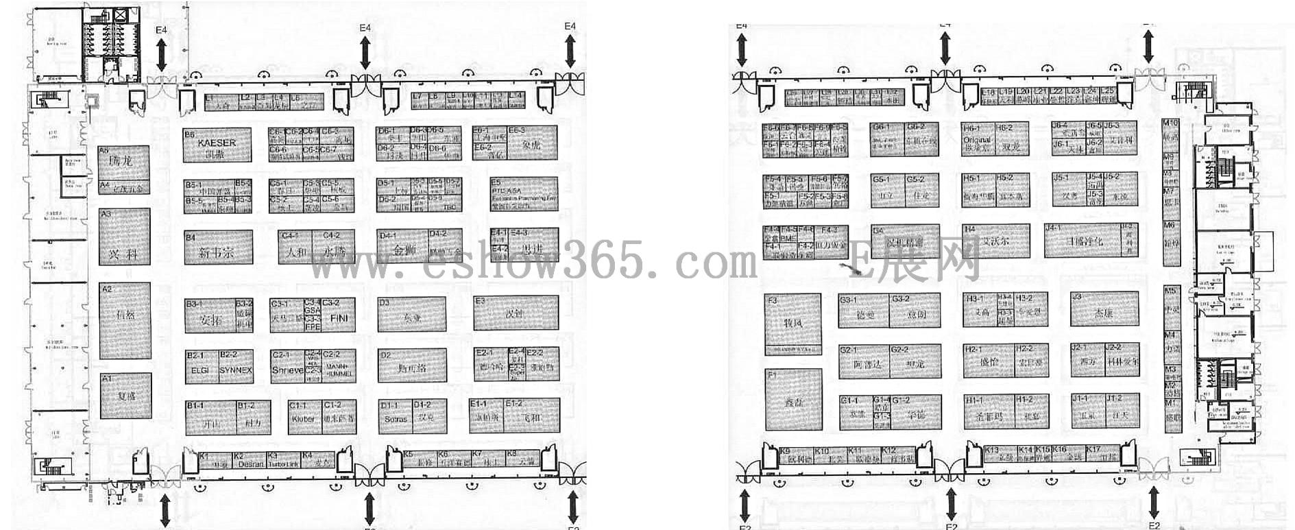 2012亚洲国际动力传动展和亚洲物流展的平面图