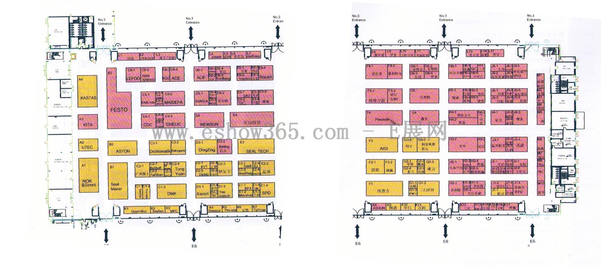 2012亚洲国际动力传动展和亚洲物流展的平面图