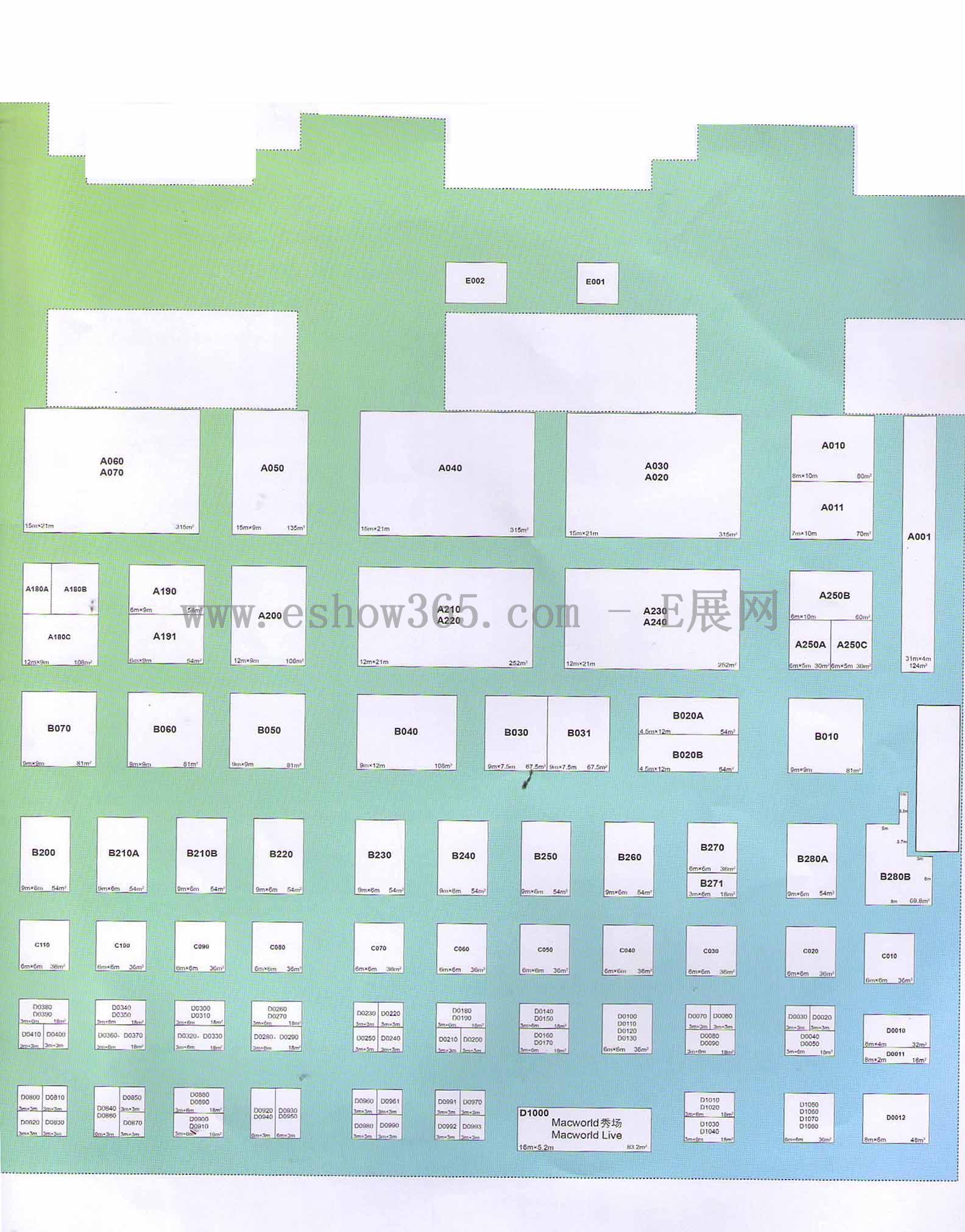 2012数字世界亚洲博览会的平面图