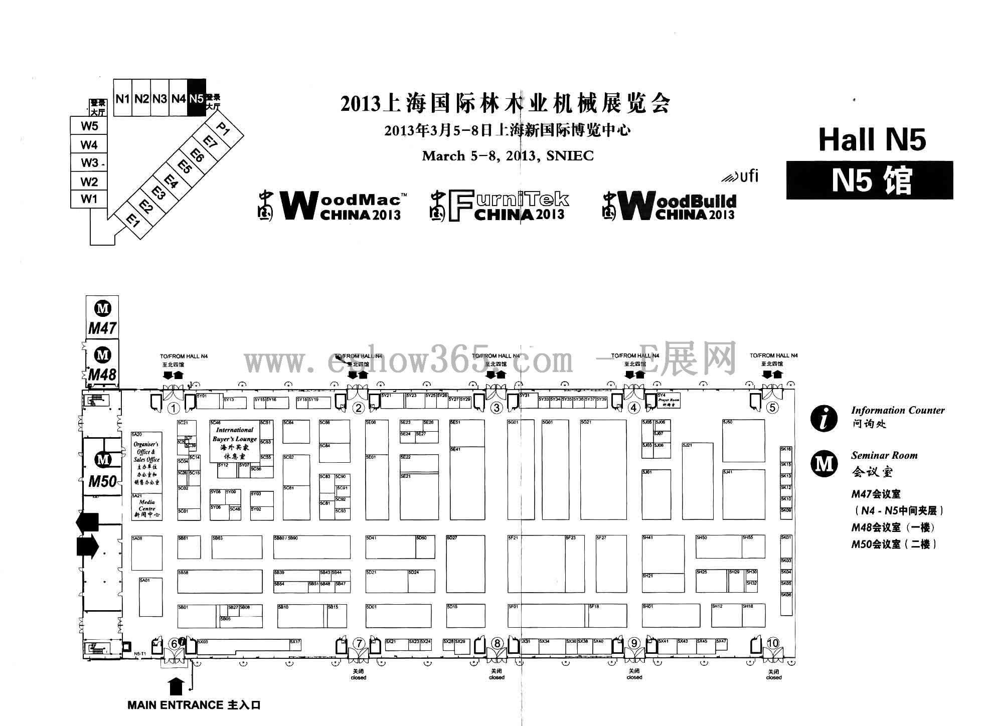 2013第十二届中国国际林业、木工机械与供应展览会的平面图